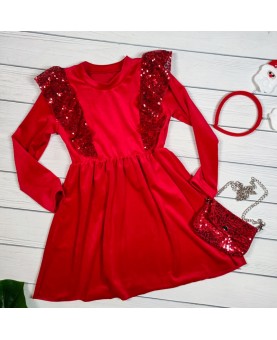 Sukienka Falbanki czerwona